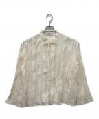 ）の古着「フリルブラウス」｜ベージュ