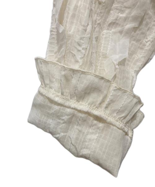 Noble（ノーブル）Noble (ノーブル) フリルブラウス ベージュ サイズ:FREEの古着・服飾アイテム