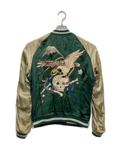 PINBALL（ピンボール）PINBALL (ピンボール) リバーシブルスカジャン ブラック×グリーン サイズ:Mの古着・服飾アイテム