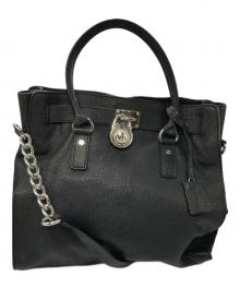 MICHAEL KORS（マイケル・コース）の古着「シボ革レザートートバッグ」｜ブラック