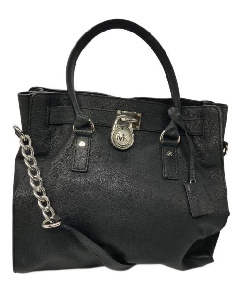 MICHAEL KORS（マイケル・コース）MICHAEL KORS (マイケル・コース) シボ革レザートートバッグ ブラック サイズ:実寸サイズをご確認くださいの古着・服飾アイテム