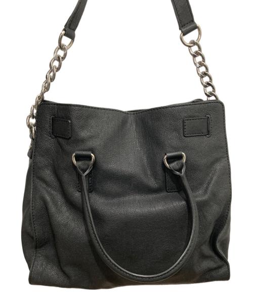 MICHAEL KORS（マイケル・コース）MICHAEL KORS (マイケル・コース) シボ革レザートートバッグ ブラック サイズ:実寸サイズをご確認くださいの古着・服飾アイテム