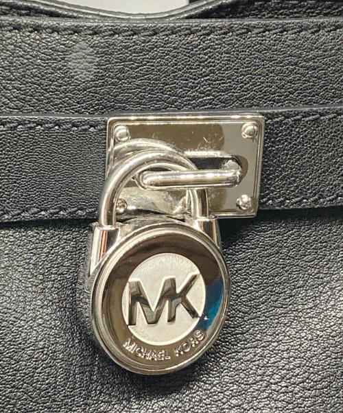 MICHAEL KORS（マイケル・コース）MICHAEL KORS (マイケル・コース) シボ革レザートートバッグ ブラック サイズ:実寸サイズをご確認くださいの古着・服飾アイテム