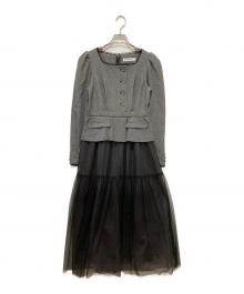 HER LIP TO（ハーリップトゥ）の古着「Baccarat Tule Long Dress」｜グレー