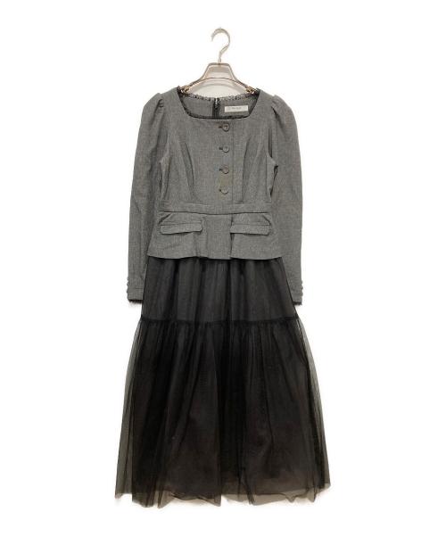 HER LIP TO（ハーリップトゥ）HER LIP TO (ハーリップトゥ) Baccarat Tule Long Dress グレー サイズ:Mの古着・服飾アイテム