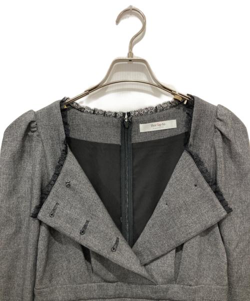 HER LIP TO（ハーリップトゥ）HER LIP TO (ハーリップトゥ) Baccarat Tule Long Dress グレー サイズ:Mの古着・服飾アイテム
