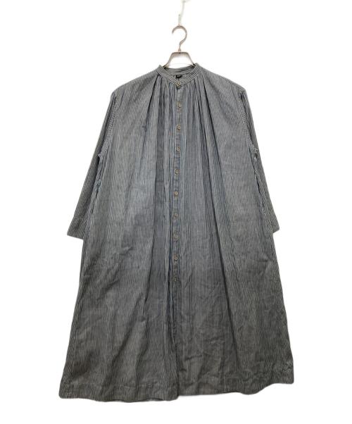 45R（フォーティファイブ・アール）45R (フォーティファイブ・アール) インドカディシャツデニムのタックシャツドレス ブルー サイズ:Freeの古着・服飾アイテム