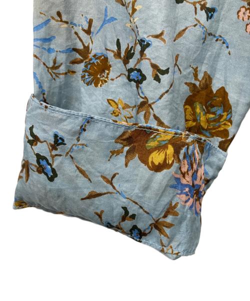 45R（フォーティファイブ・アール）45R (フォーティファイブ・アール) シルクのアンティークフラワープリントドレス ブルー サイズ:2の古着・服飾アイテム