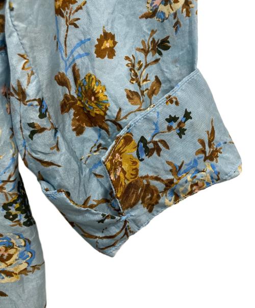45R（フォーティファイブ・アール）45R (フォーティファイブ・アール) シルクのアンティークフラワープリントドレス ブルー サイズ:2の古着・服飾アイテム