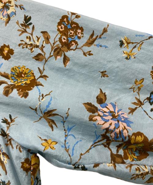 45R（フォーティファイブ・アール）45R (フォーティファイブ・アール) シルクのアンティークフラワープリントドレス ブルー サイズ:2の古着・服飾アイテム