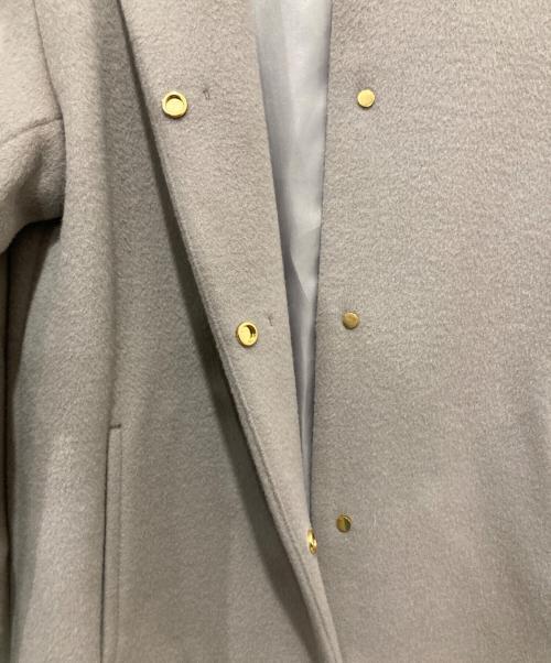 green label relaxing（グリーンレーベルリラクシング）green label relaxing (グリーンレーベルリラクシング) ショートビーバー ノーカラー コート グレー サイズ:40の古着・服飾アイテム