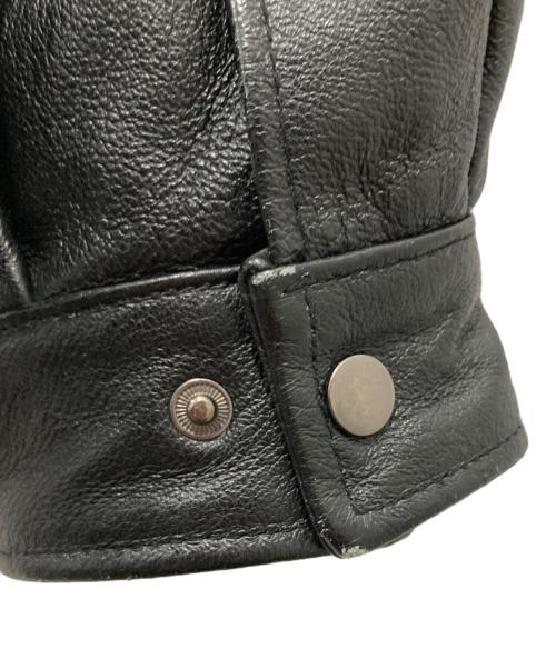 CROFT&BARROW（クロフトアンドバロー）CROFT&BARROW (クロフトアンドバロー) レザージャケット ブラック サイズ:Mの古着・服飾アイテム