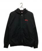 stussyステューシー）の古着「ジップパーカー」｜ブラック