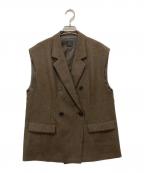 Spick and Spanスピックアンドスパン）の古着「Spick and Span メランジダブルブレストジレ」｜ブラウン