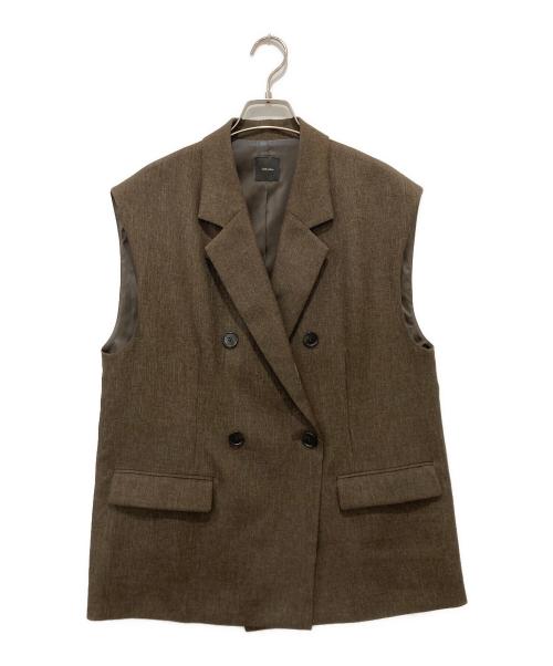 Spick and Span（スピック＆スパン）Spick and Span (スピックアンドスパン) Spick and Span メランジダブルブレストジレ ブラウン サイズ:38の古着・服飾アイテム