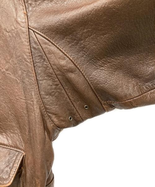 HOUSTON（ヒューストン）HOUSTON (ヒューストン) HARAJUKU MOTHER (ハラジュクマザー) レザーフライトジャケット ブラウン サイズ:LLの古着・服飾アイテム