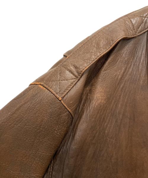 HOUSTON（ヒューストン）HOUSTON (ヒューストン) HARAJUKU MOTHER (ハラジュクマザー) レザーフライトジャケット ブラウン サイズ:LLの古着・服飾アイテム