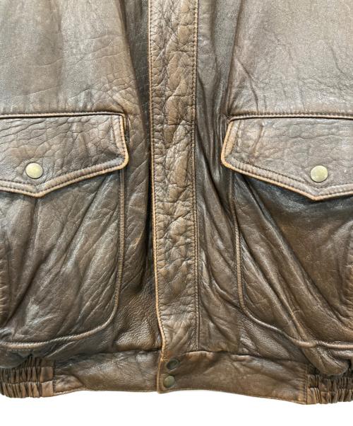 HOUSTON（ヒューストン）HOUSTON (ヒューストン) HARAJUKU MOTHER (ハラジュクマザー) レザーフライトジャケット ブラウン サイズ:LLの古着・服飾アイテム