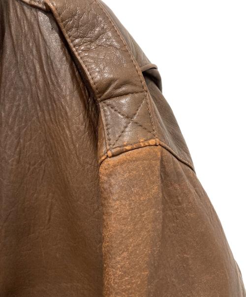 HOUSTON（ヒューストン）HOUSTON (ヒューストン) HARAJUKU MOTHER (ハラジュクマザー) レザーフライトジャケット ブラウン サイズ:LLの古着・服飾アイテム