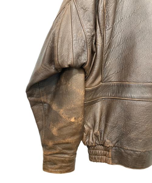 HOUSTON（ヒューストン）HOUSTON (ヒューストン) HARAJUKU MOTHER (ハラジュクマザー) レザーフライトジャケット ブラウン サイズ:LLの古着・服飾アイテム