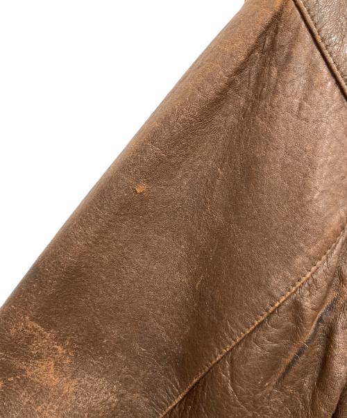 HOUSTON（ヒューストン）HOUSTON (ヒューストン) HARAJUKU MOTHER (ハラジュクマザー) レザーフライトジャケット ブラウン サイズ:LLの古着・服飾アイテム