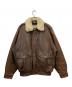 HOUSTON（ヒューストン）の古着「レザーフライトジャケット」｜ブラウン