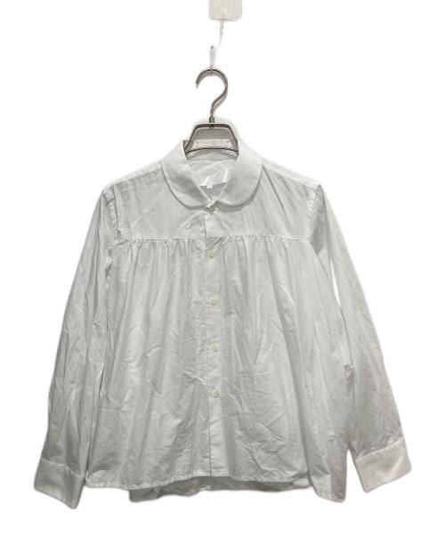 TAO COMME des GARCONS（タオ コムデギャルソン）TAO COMME des GARCONS (タオ コムデギャルソン) 丸襟ギャザーシャツ ホワイト サイズ:Mの古着・服飾アイテム