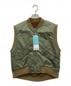 nano・universeナノ・ユニバース）の古着「リバーシブルMA-1ベスト」｜ブラウン×カーキ