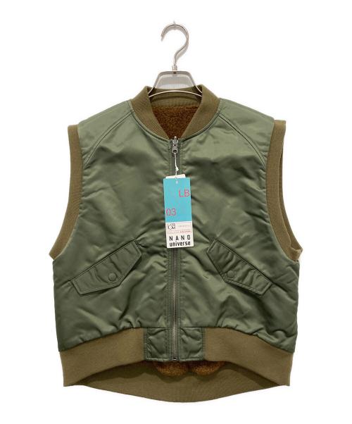nano・universe（ナノ・ユニバース）nano・universe (ナノ・ユニバース) リバーシブルMA-1ベスト ブラウン×カーキ サイズ:2の古着・服飾アイテム