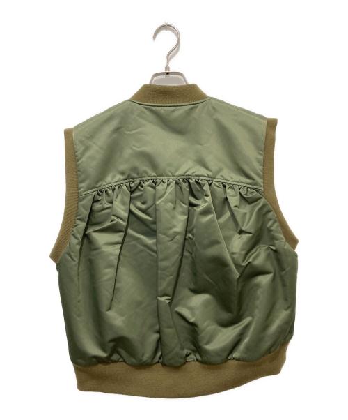 nano・universe（ナノ・ユニバース）nano・universe (ナノ・ユニバース) リバーシブルMA-1ベスト ブラウン×カーキ サイズ:2の古着・服飾アイテム