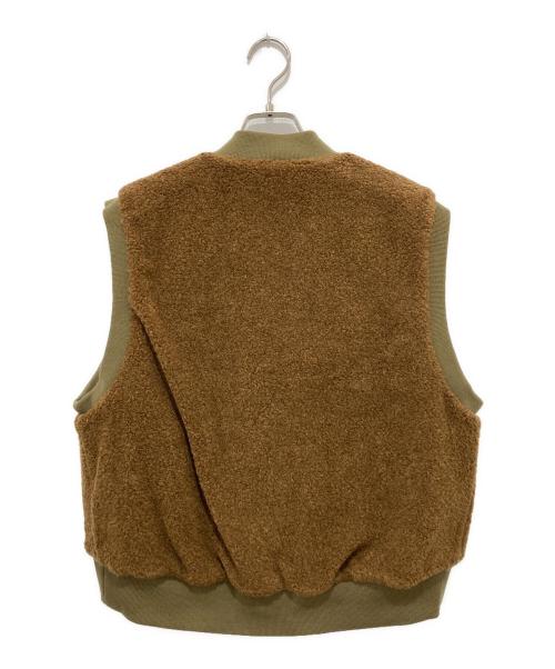 nano・universe（ナノ・ユニバース）nano・universe (ナノ・ユニバース) リバーシブルMA-1ベスト ブラウン×カーキ サイズ:2の古着・服飾アイテム