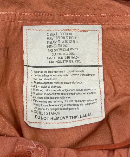 US ARMY（ユーエスアーミー）US ARMY (ユーエスアーミー) 後染スノーカモパンツ オレンジ サイズ:XSの古着・服飾アイテム