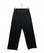 SCYEBASICSサイベーシックス）の古着「Stretch Cotton Duck Wide Leg Jeans」｜ブラック