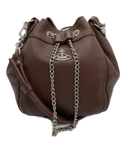 Vivienne Westwood（ヴィヴィアンウエストウッド）Vivienne Westwood (ヴィヴィアンウエストウッド) 巾着ショルダーバッグ ブラウンの古着・服飾アイテム