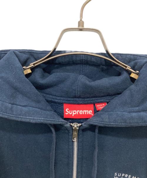 SUPREME（シュプリーム）SUPREME (シュプリーム) World Famous Zip Up Hooded Sweatshirt ネイビー サイズ:Lの古着・服飾アイテム