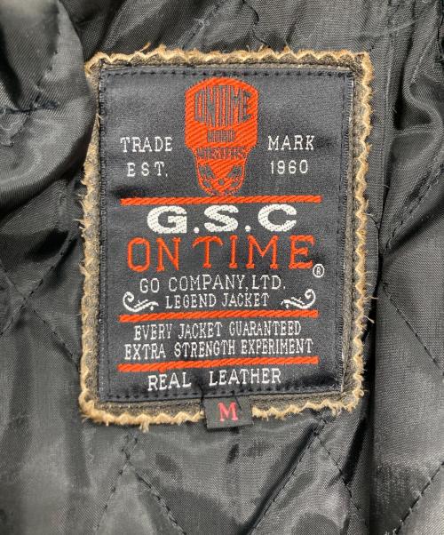 G.S.C ON TIME（ジーエスシーオンタイム）G.S.C ON TIME (ジーエスシーオンタイム) レザージャケット ブラウン サイズ:Mの古着・服飾アイテム