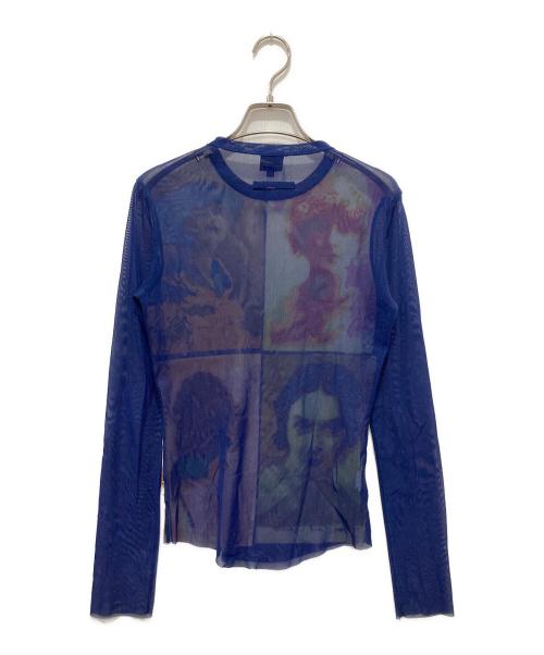 Jean Paul Gaultier homme（ジャンポールゴルチェオム）Jean Paul Gaultier homme (ジャンポールゴルチェオム) Mesh Top ブルー サイズ:48の古着・服飾アイテム