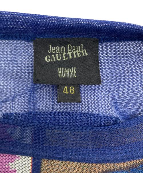 Jean Paul Gaultier homme（ジャンポールゴルチェオム）Jean Paul Gaultier homme (ジャンポールゴルチェオム) Mesh Top ブルー サイズ:48の古着・服飾アイテム