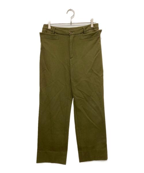 DIRK BIKKEMBERGS（ダークビッケンバーグ）DIRK BIKKEMBERGS (ダークビッケンバーグ) ウールパンツ カーキ サイズ:Mの古着・服飾アイテム