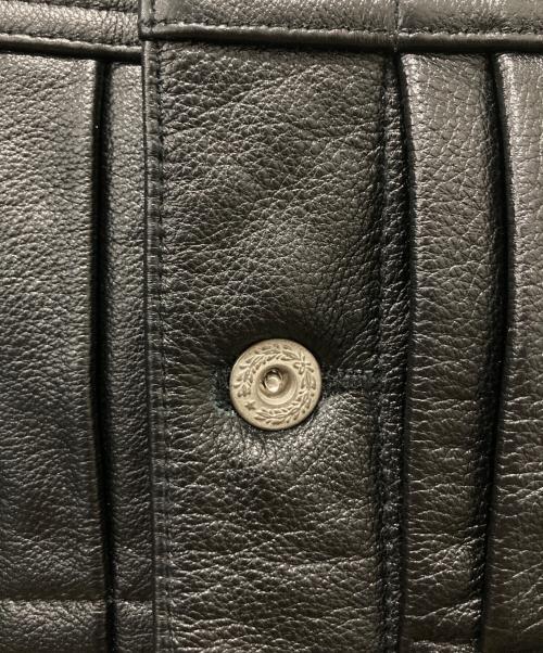 HOUSTON（ヒューストン）HOUSTON (ヒューストン) COW LEATHER TRACK JACKET ブラック サイズ:38の古着・服飾アイテム