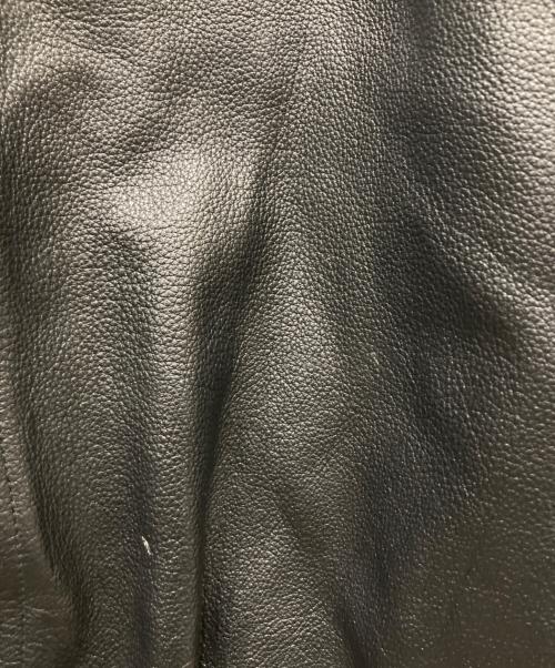HOUSTON（ヒューストン）HOUSTON (ヒューストン) COW LEATHER TRACK JACKET ブラック サイズ:38の古着・服飾アイテム