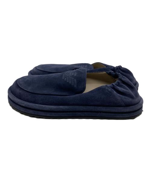 EMPORIO ARMANI（エンポリオアルマーニ）EMPORIO ARMANI (エンポリオアルマーニ) エンボスロゴシューズ ネイビー サイズ:6の古着・服飾アイテム