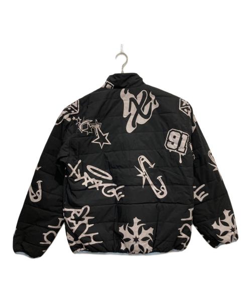 X-LARGE（エクストララージ）X-LARGE (エクストララージ) ALLOVER PRINT REVERSIBLE PUFFE ブラック×ブルー サイズ:Lの古着・服飾アイテム