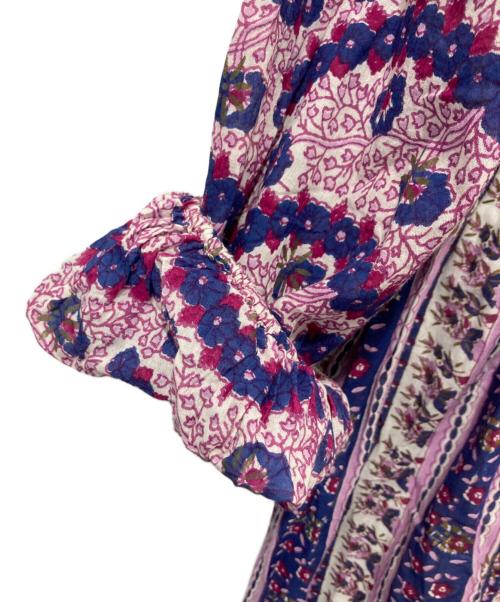 ne quittez pas（ヌキテパ）ne quittez pas (ヌキテパ) ETHNIC PRINT FRILLED DRESS ピンク サイズ:下記参照の古着・服飾アイテム