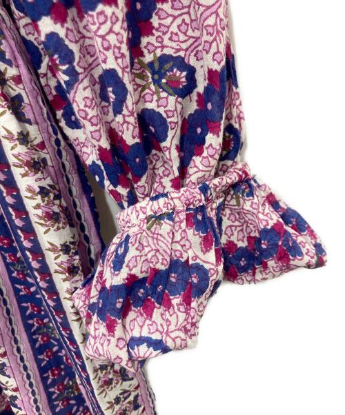 ne quittez pas（ヌキテパ）ne quittez pas (ヌキテパ) ETHNIC PRINT FRILLED DRESS ピンク サイズ:下記参照の古着・服飾アイテム