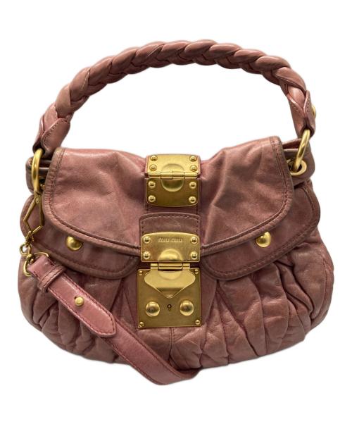 MIU MIU（ミュウミュウ）MIU MIU (ミュウミュウ) 2WAYハンドバッグ ピンクの古着・服飾アイテム