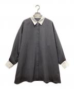 machattマチャット）の古着「ダブルクロスバイカラードレス」｜グレー