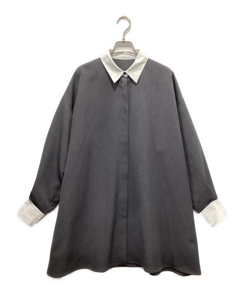 machatt（マチャット）machatt (マチャット) ダブルクロスバイカラードレス グレー サイズ:Fの古着・服飾アイテム