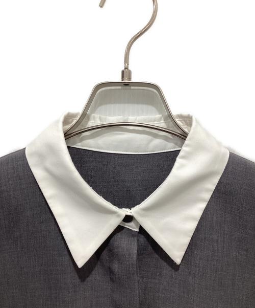 machatt（マチャット）machatt (マチャット) ダブルクロスバイカラードレス グレー サイズ:Fの古着・服飾アイテム