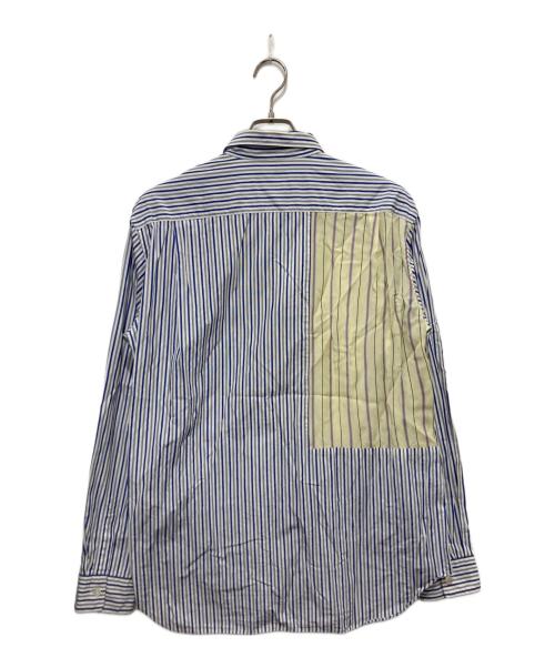 COMME des GARCONS HOMME DEUX（コムデギャルソン オム ドゥ）COMME des GARCONS HOMME DEUX (コムデギャルソン オム ドゥ) ストライプ切替シャツ ブルー×イエロー サイズ:Lの古着・服飾アイテム